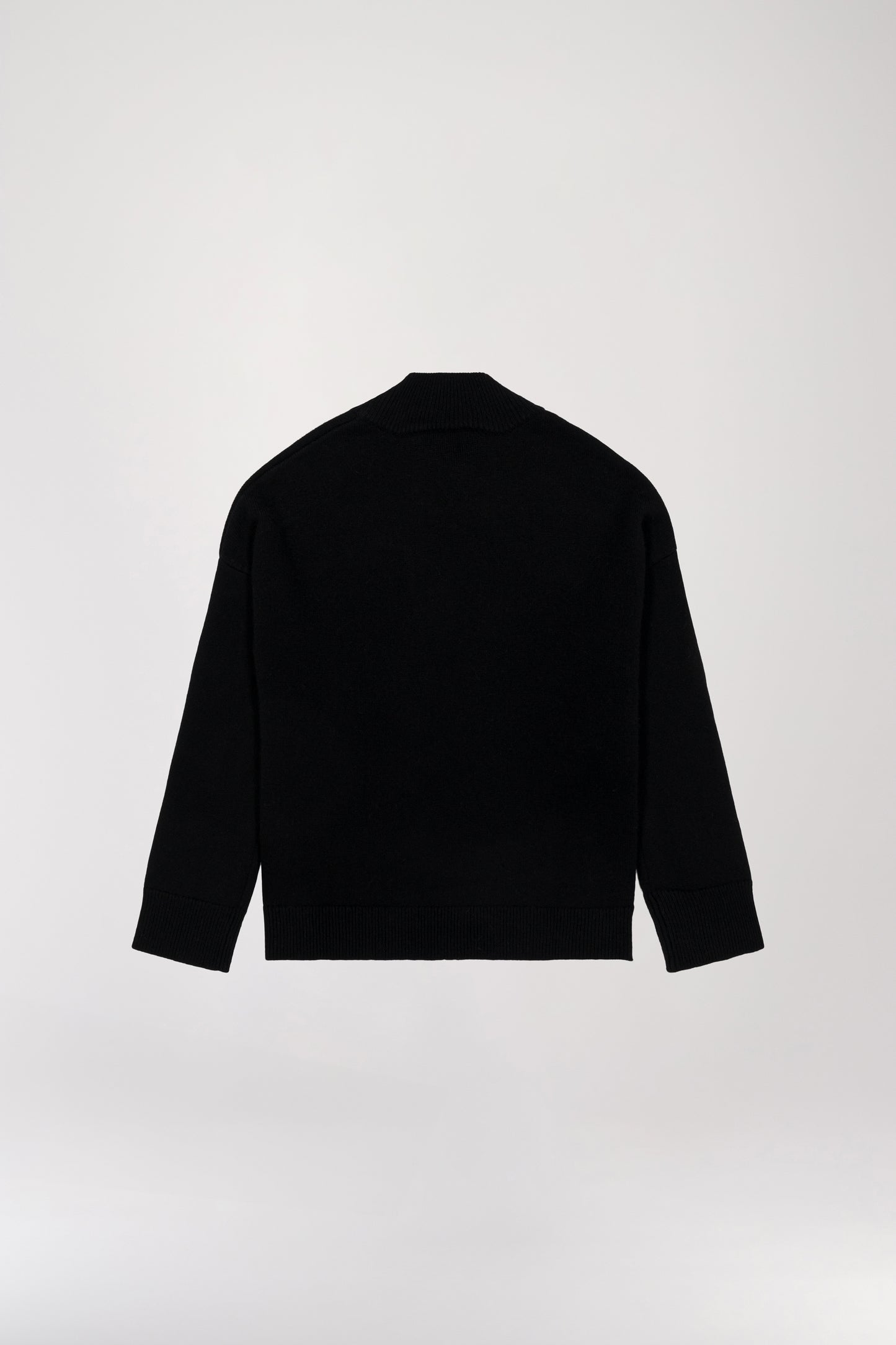 Pull col montant semi-oversize noir