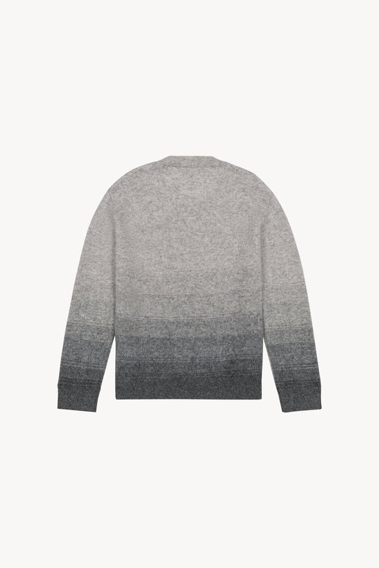 Pull cachemire brossé gris moyen