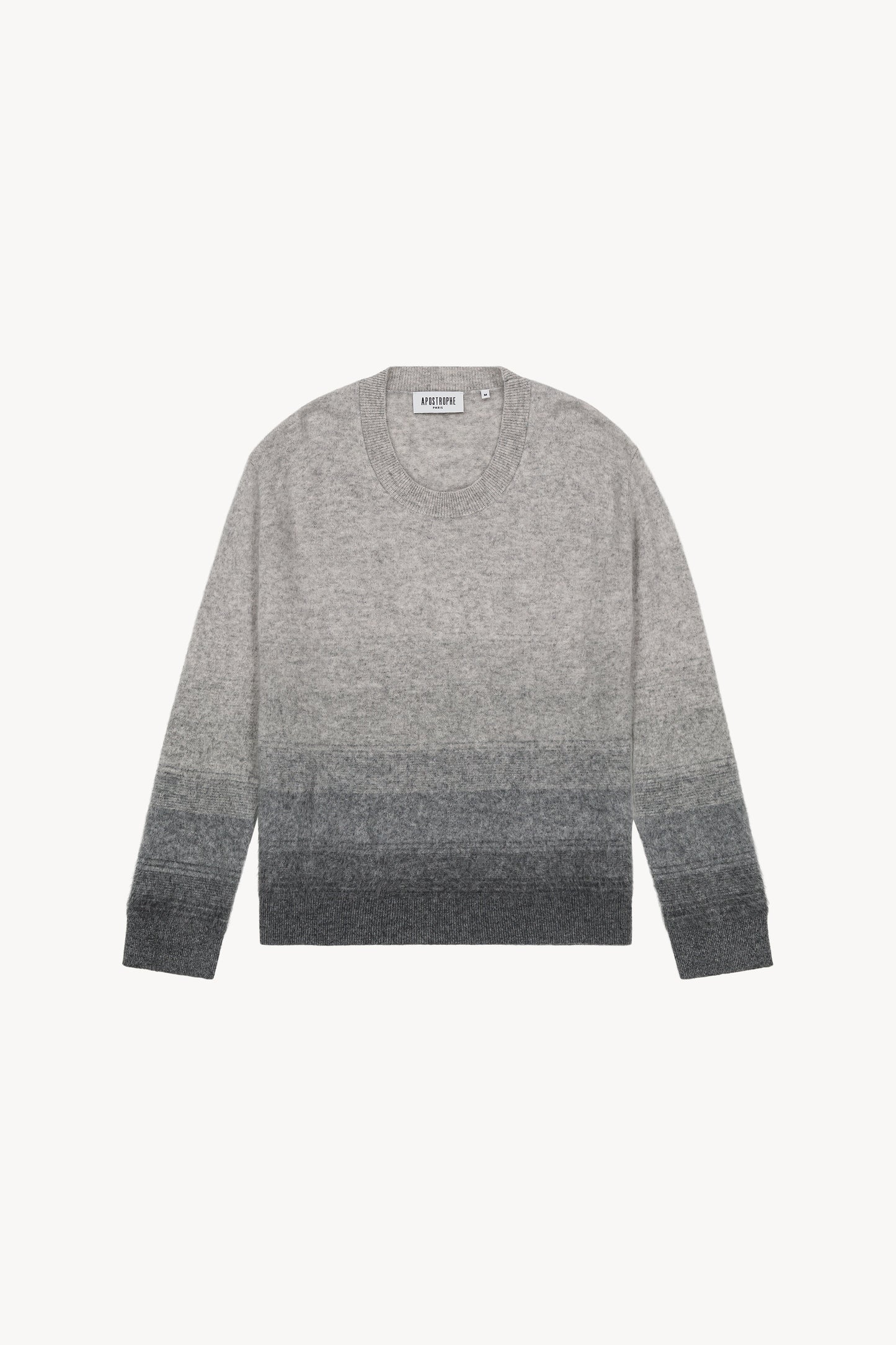 Pull cachemire brossé gris moyen