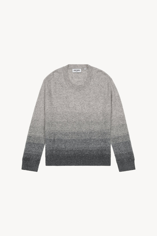 Pull cachemire brossé gris moyen