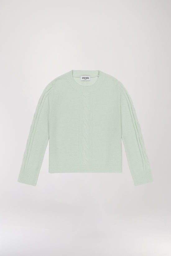 Sea Green Cashmere Cable Sweater