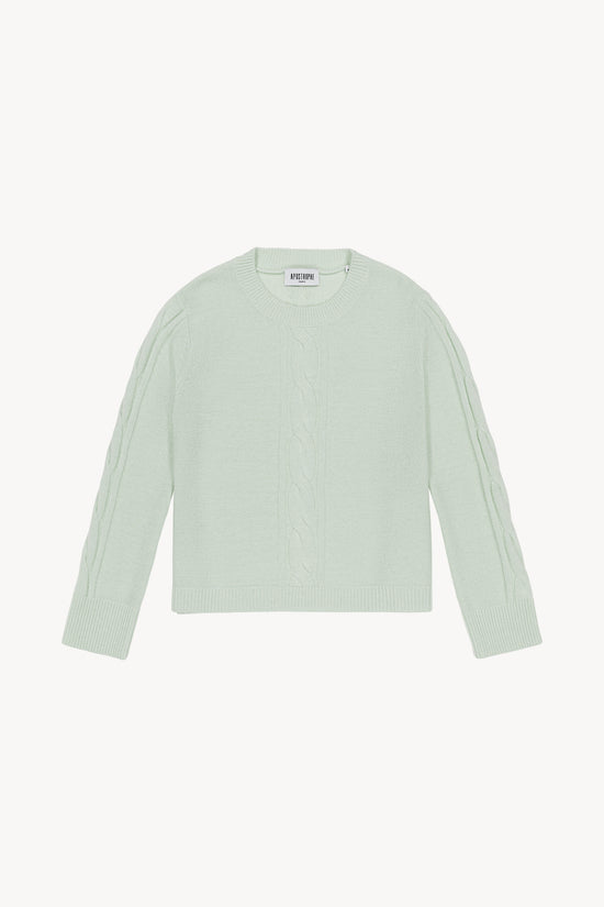 Sea Green Cashmere Cable Sweater