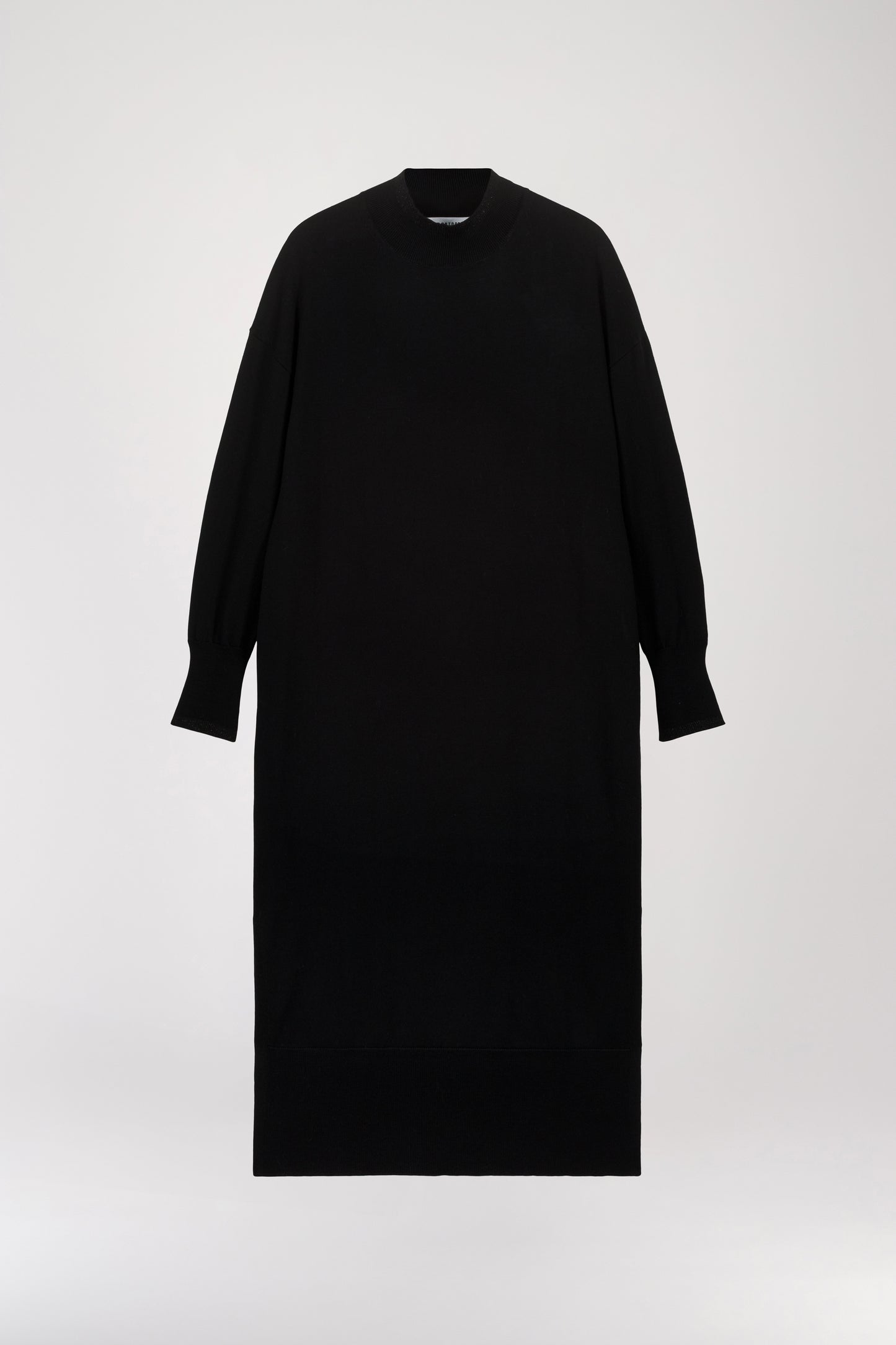 Black funnel neck dress