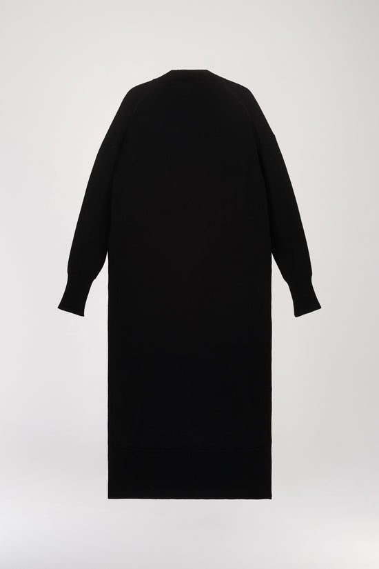 Black funnel neck dress