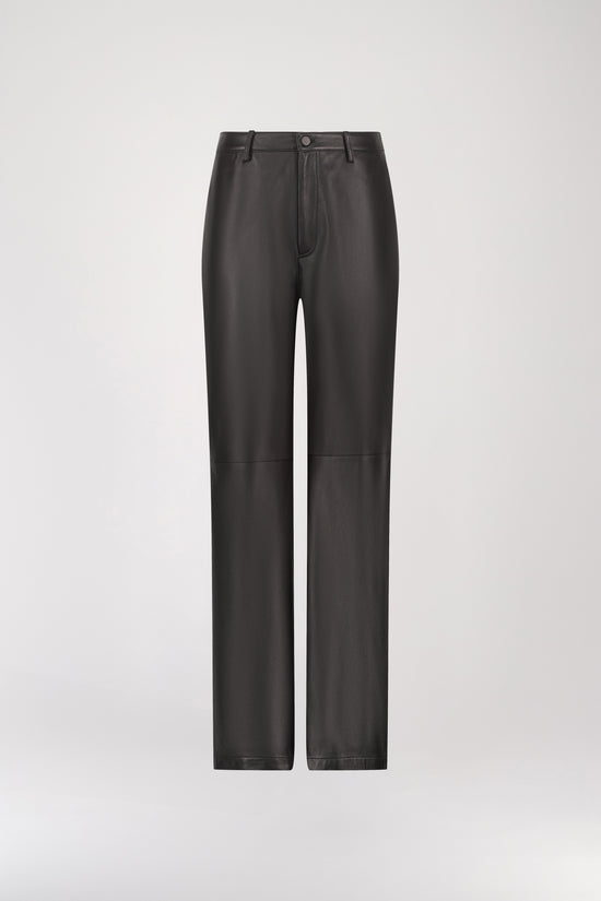 Pantalon Large Noir en Cuir