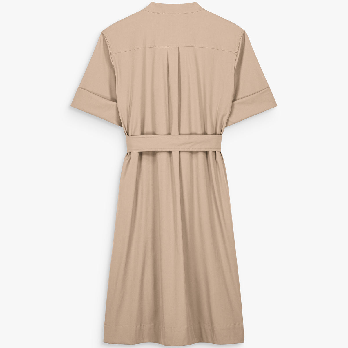 Robe saharienne beige moyen en popeline stretch – APOSTROPHE PARIS