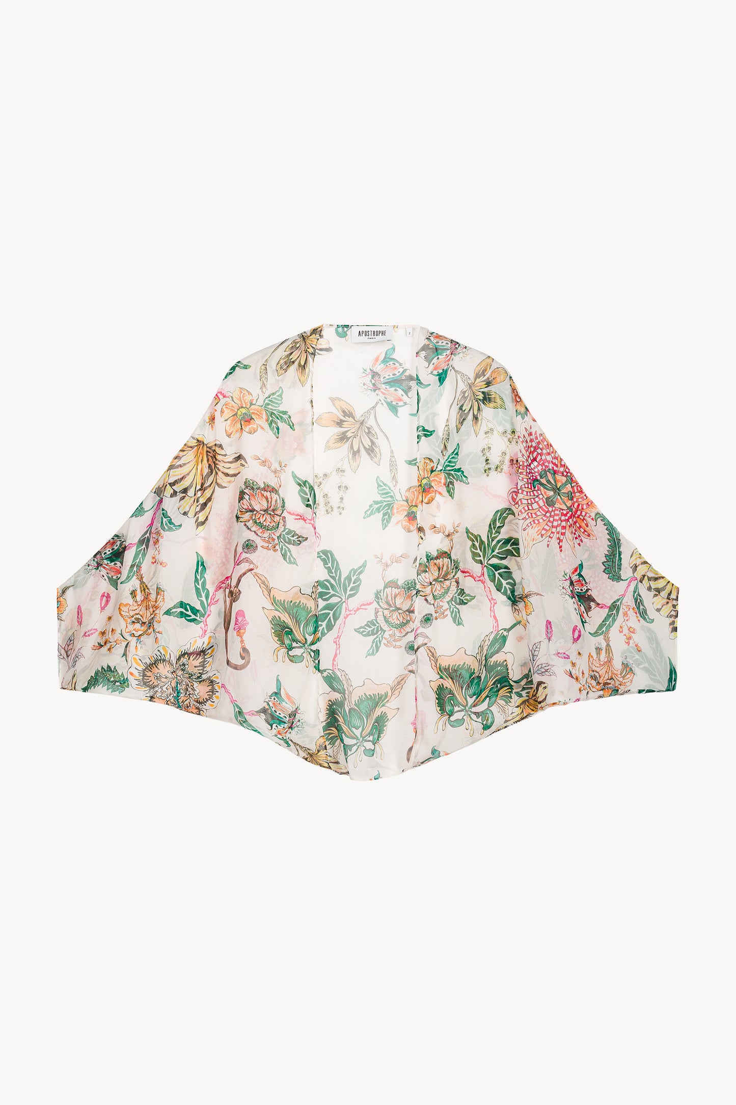 Etole en satin de soie à imprimé floral.