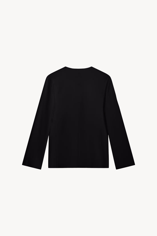 Tunique cintrée noire avec fermeture à crochets