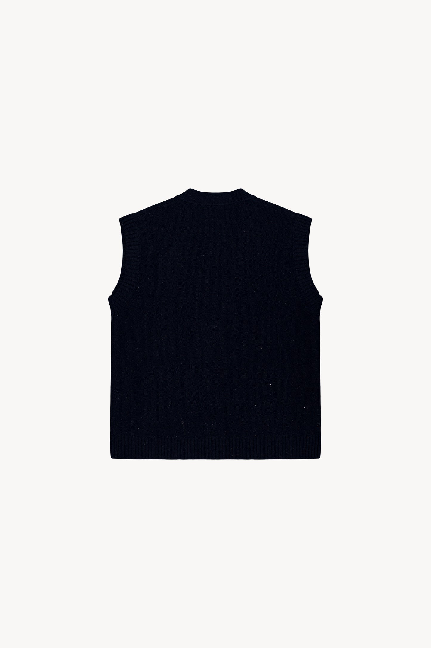 Gilet cachemire marine, col V, coupe droite 