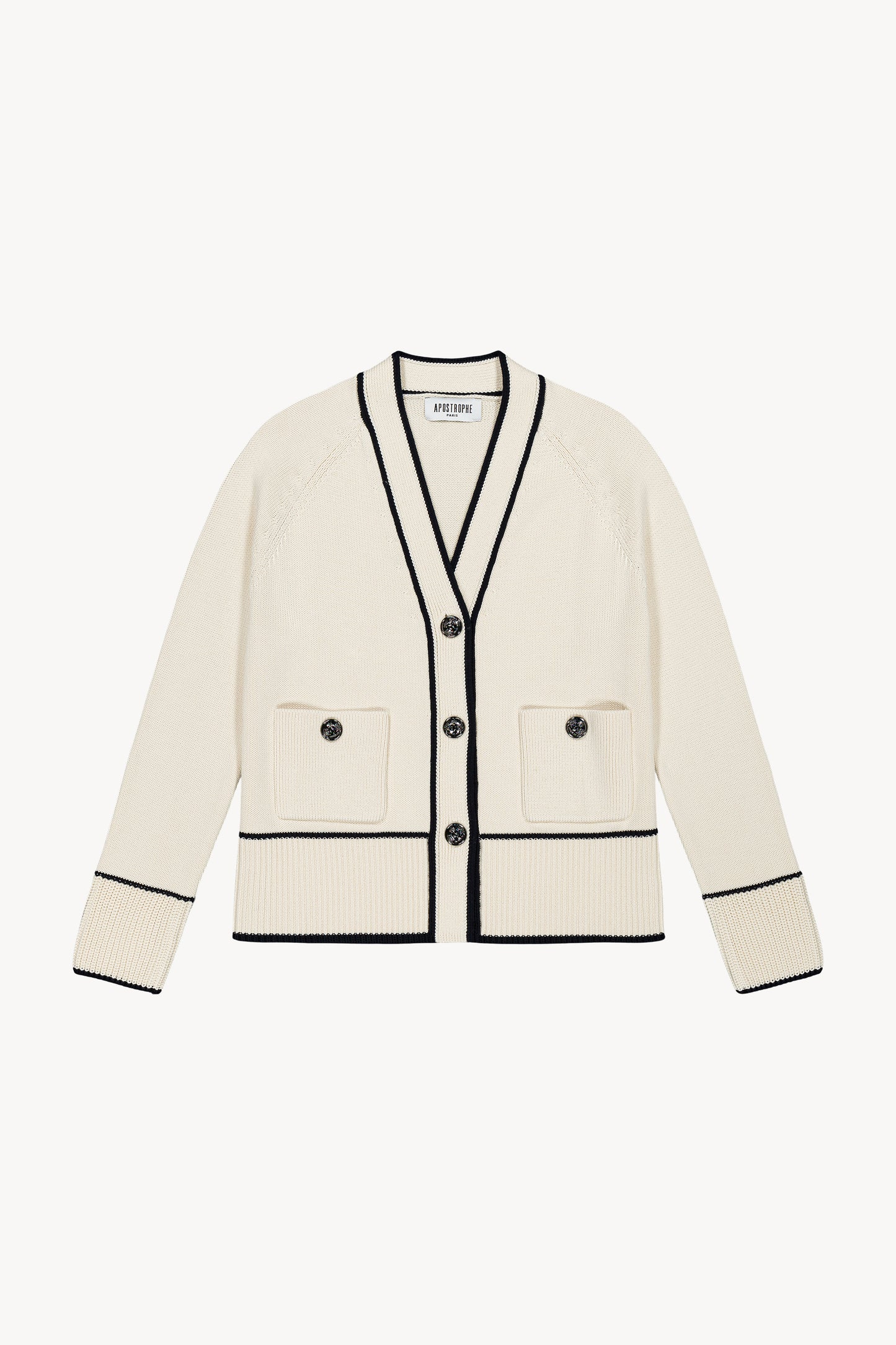 Gilet bicolore en coton bio allie poches plaquées et boutons métalliques
