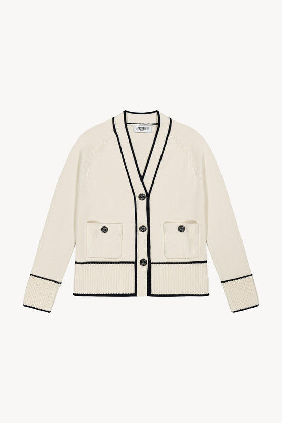 Gilet bicolore en coton bio allie poches plaquées et boutons métalliques
