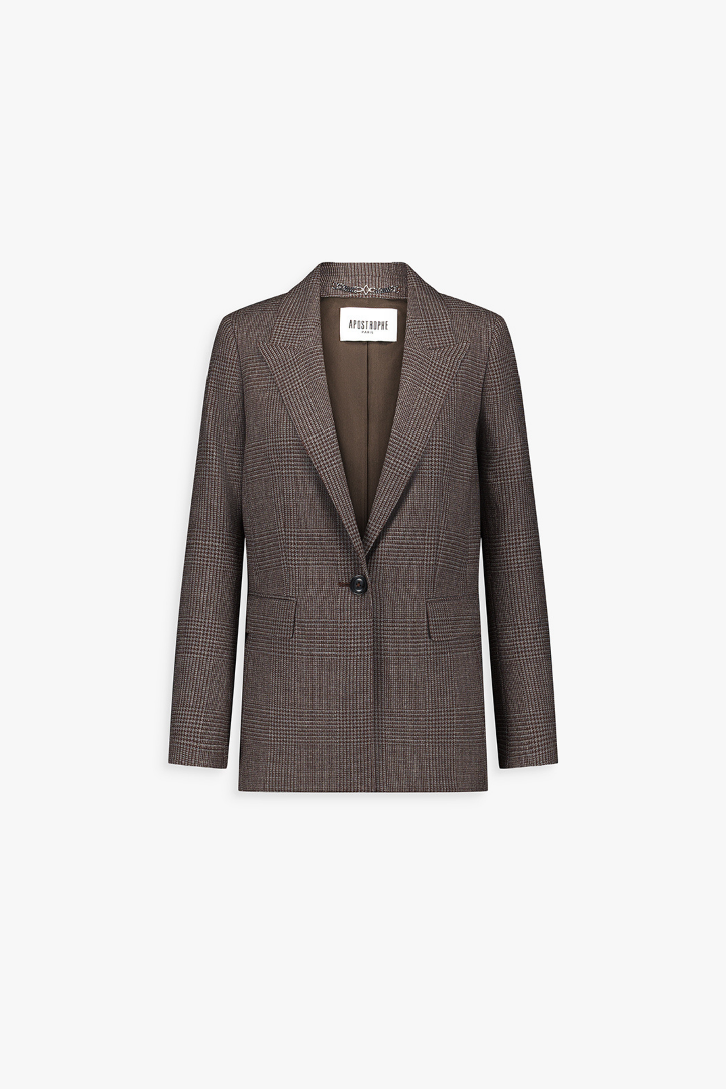 Veste courte en laine vierge motif tartan.