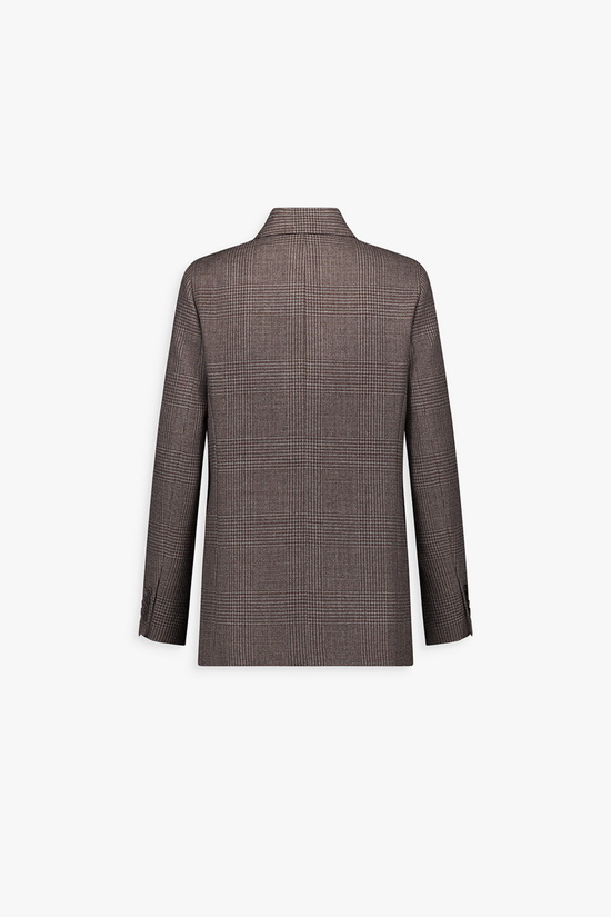 Veste courte en laine vierge coupe droite avec poches plaquées et rabats.