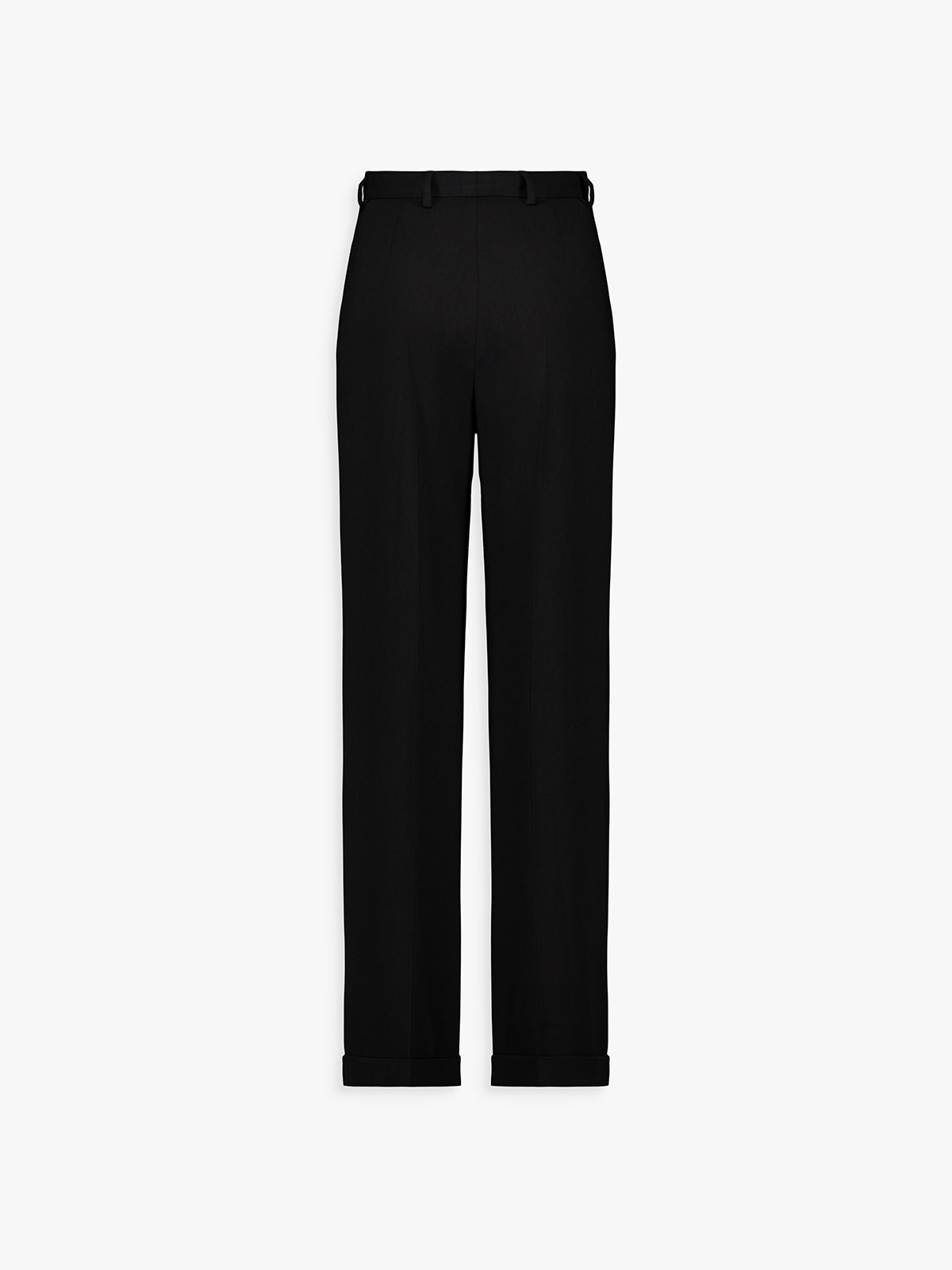 Pantalon droit noir à taille structurée et poches italiennes.