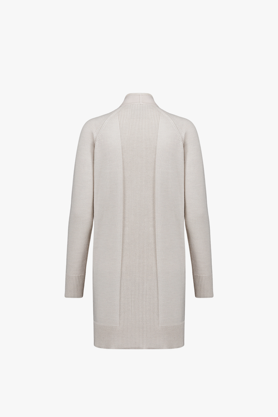 Manteau mi-long en laine et cachemire avec finitions en cuir brodé.