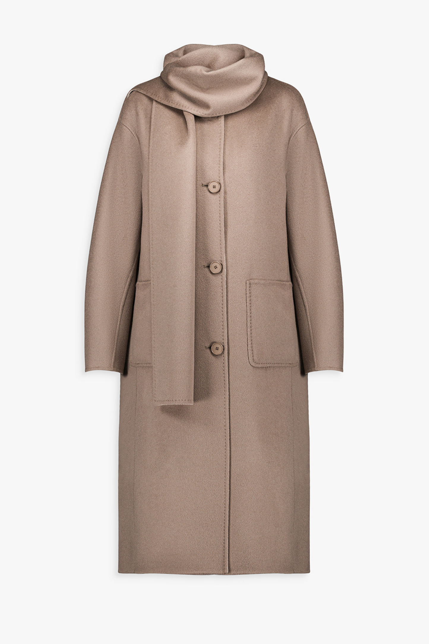 Long reversible taupe &amp; concrete coat