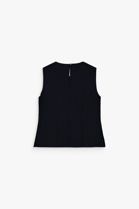 Haut bleu marine à motif discret, style moderne et élégant