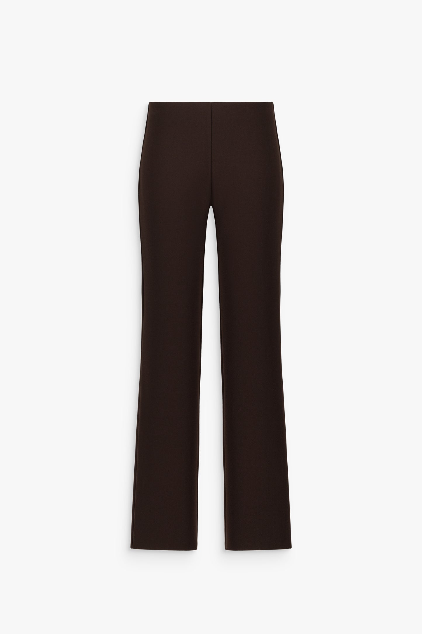 Pantalon droit fluide marron foncé à jambes longues