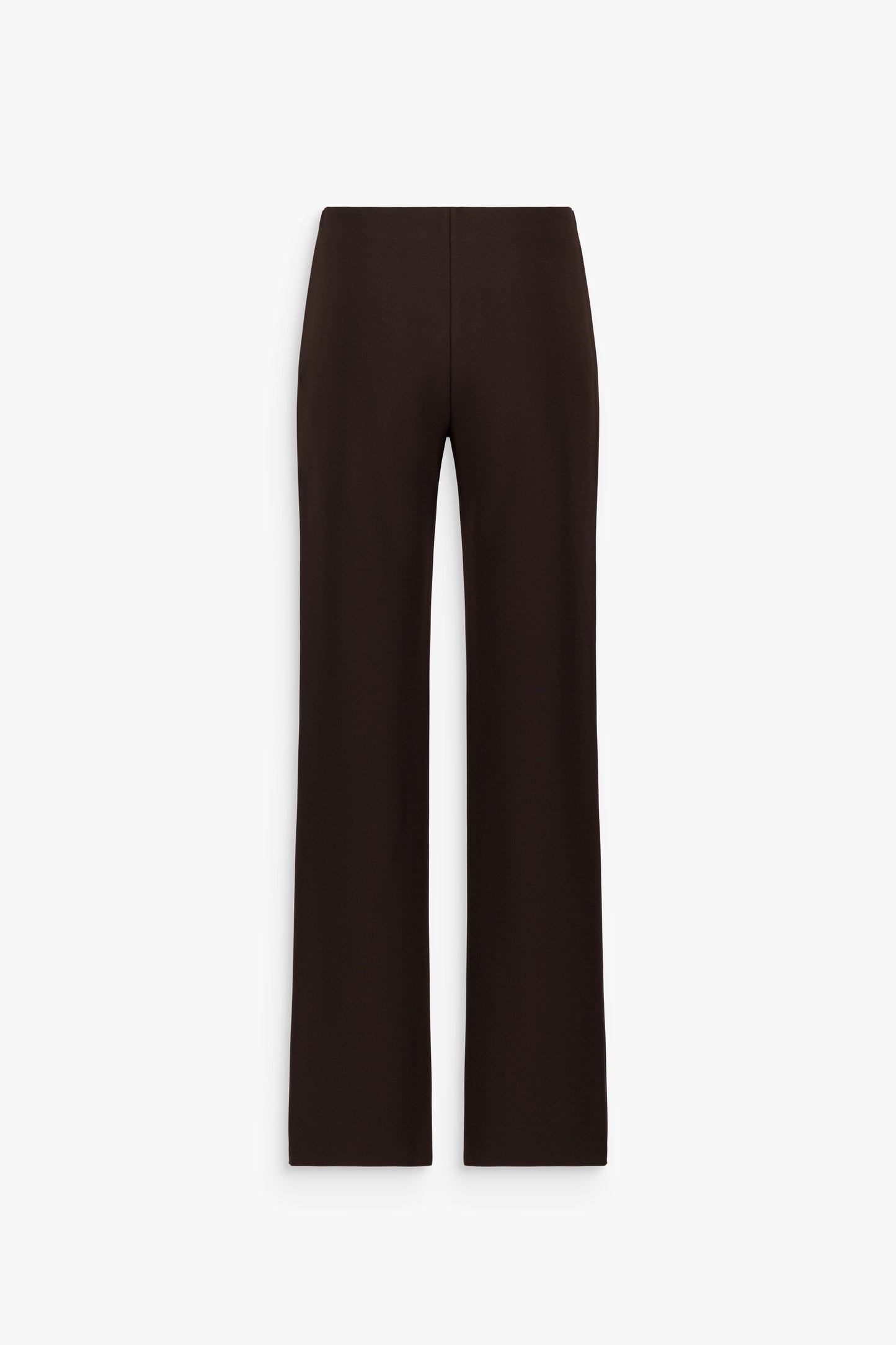 Pantalon droit fluide marron foncé à jambes longues