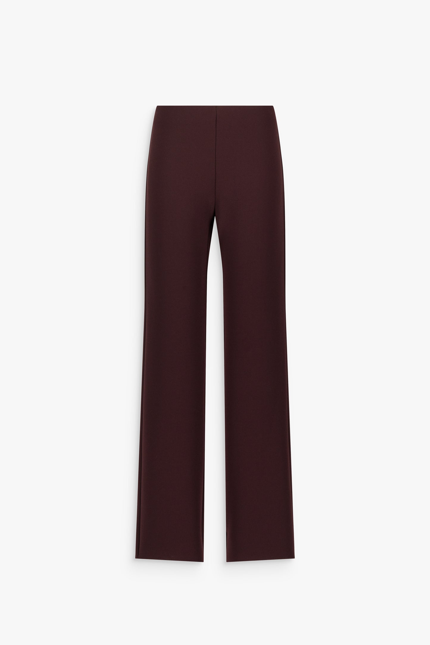 Pantalon droit fluide grenat à jambes longues