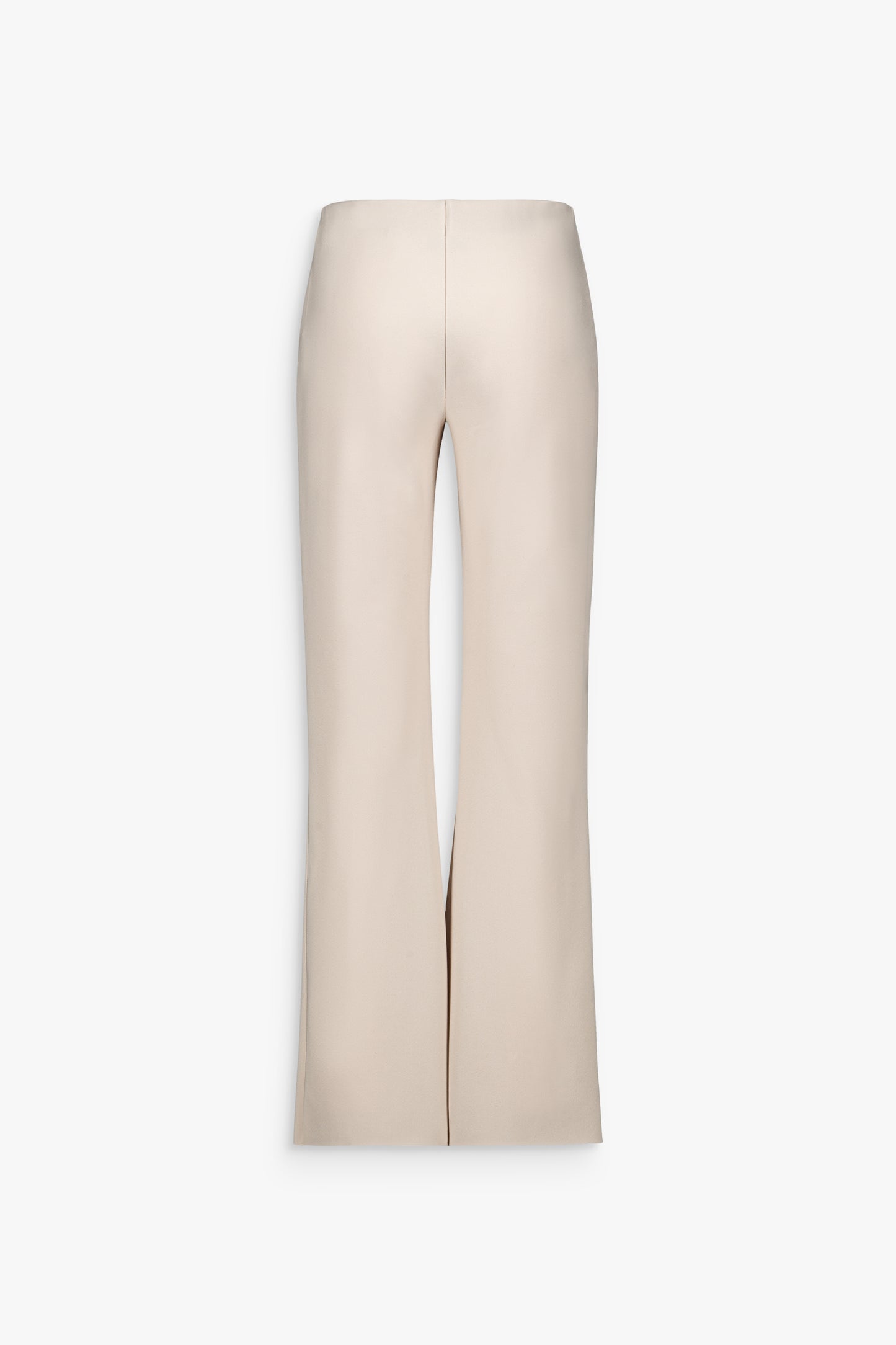 Pantalon évasé fluide coloris béton à taille haute et jambes longues