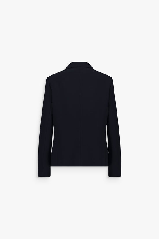 Veste bleu marine 6 boutons, chic et harmonieuse pour un ensemble élégant.