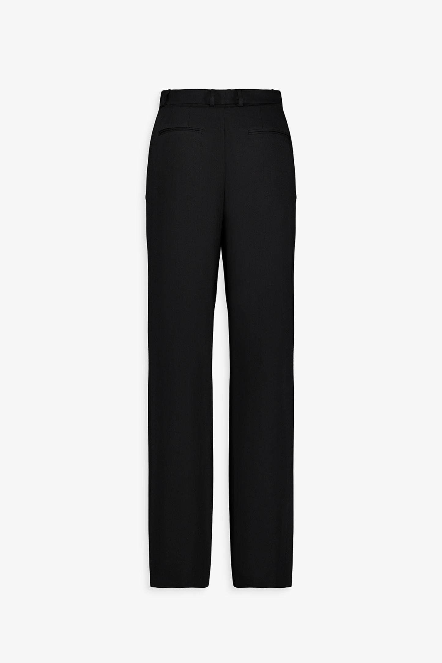 Pantalon ample noir porté, silhouette élégante et équilibrée.