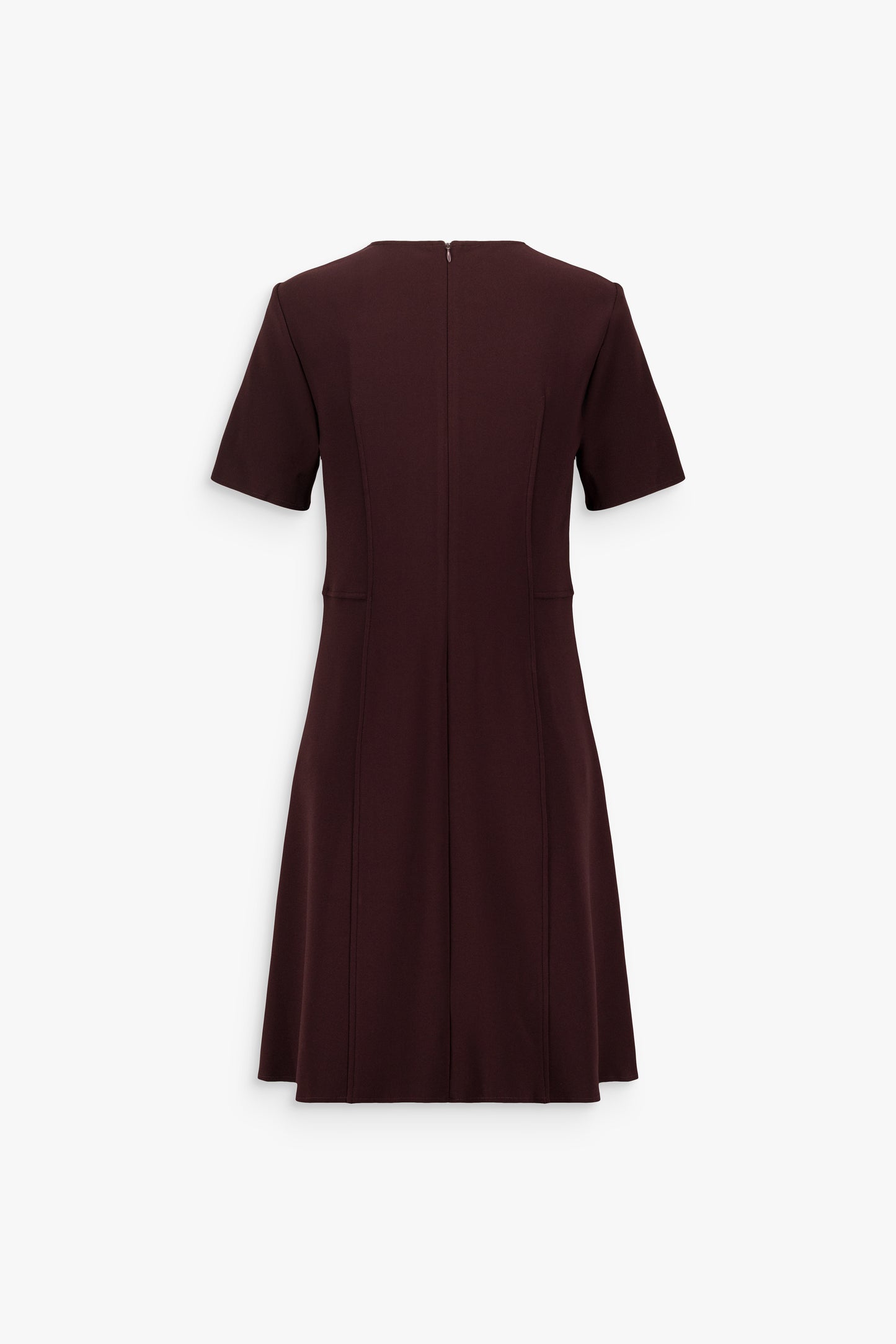Robe midi droite à empiècements latéraux grenat