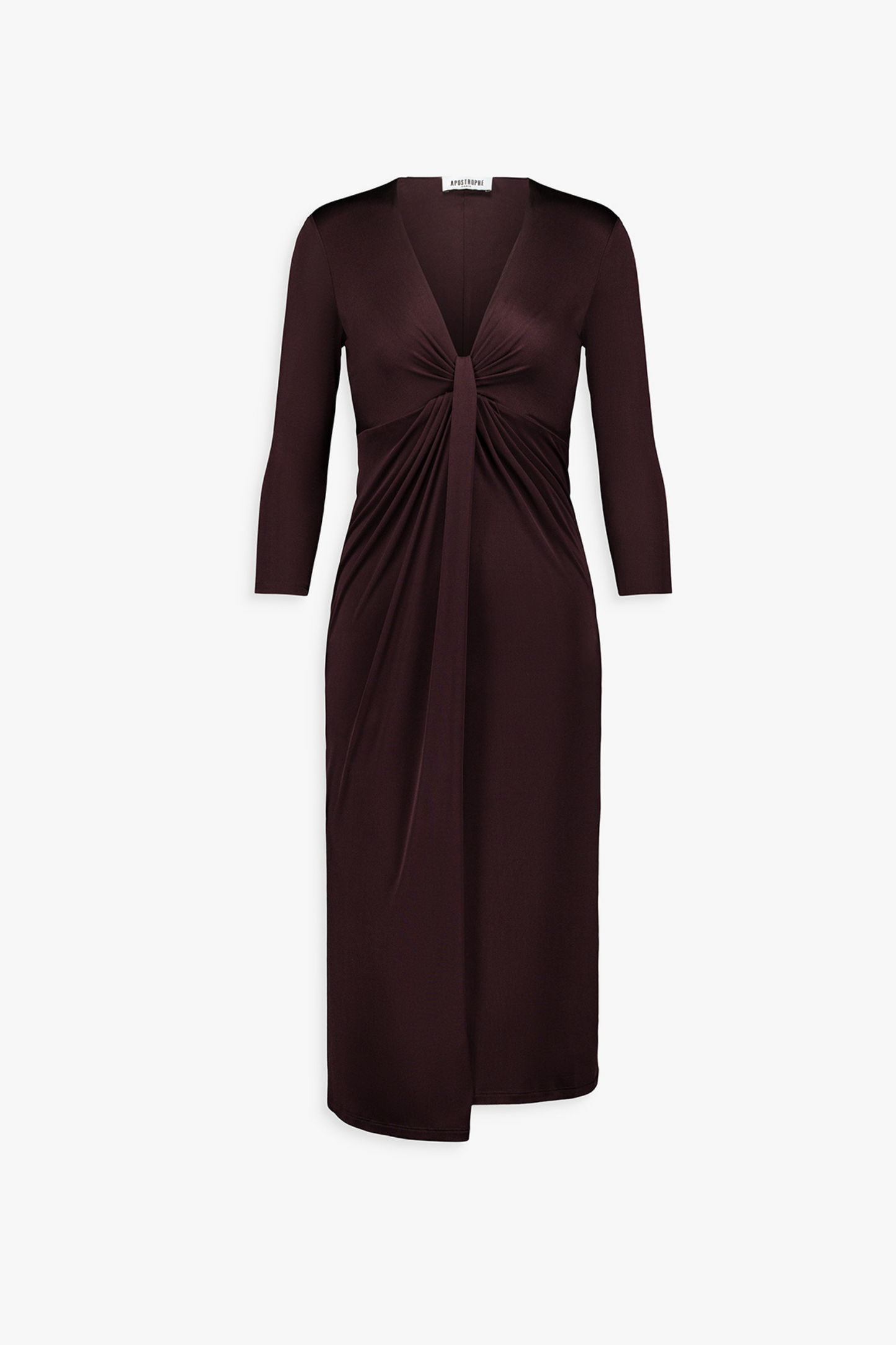 Robe longue grenat coupe ajustée