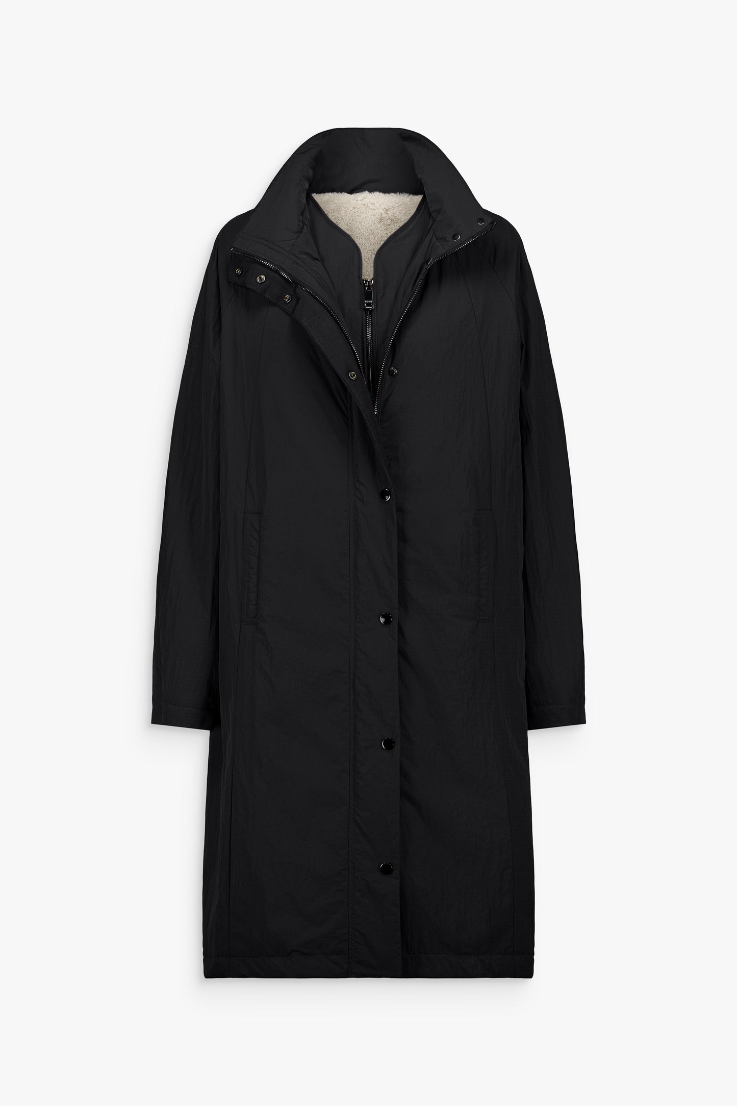 Manteau en fourrure noir avec doublure amovible