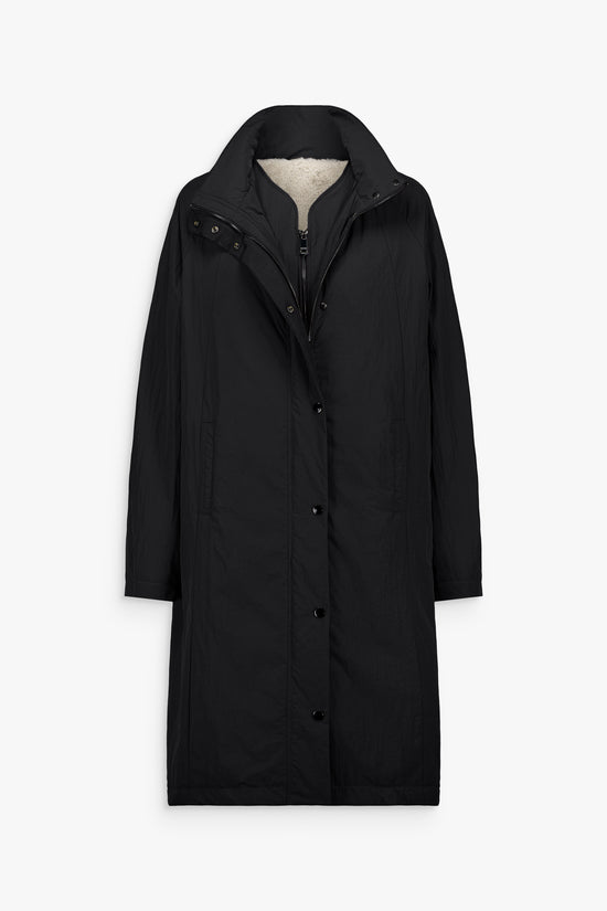 Manteau en fourrure noir avec doublure amovible