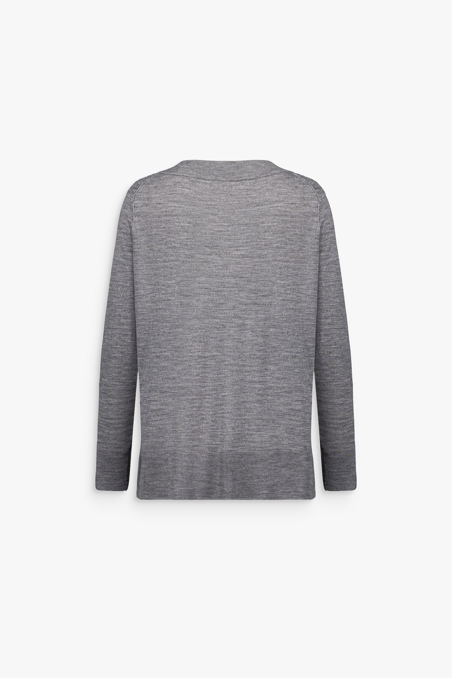 le pull chemise gris : maille douce, col en popeline et finitions côtelées structurées.