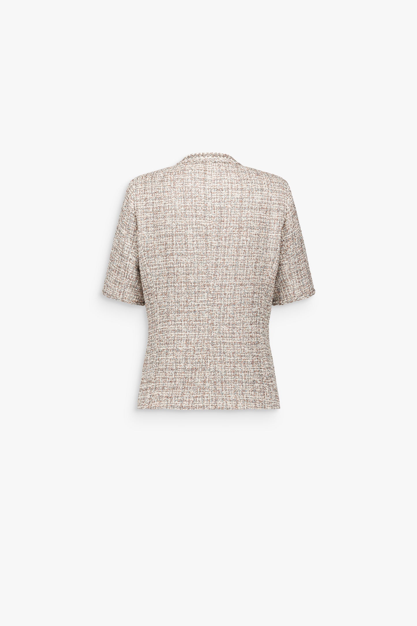 Light yellow straight-cut tweed jacket