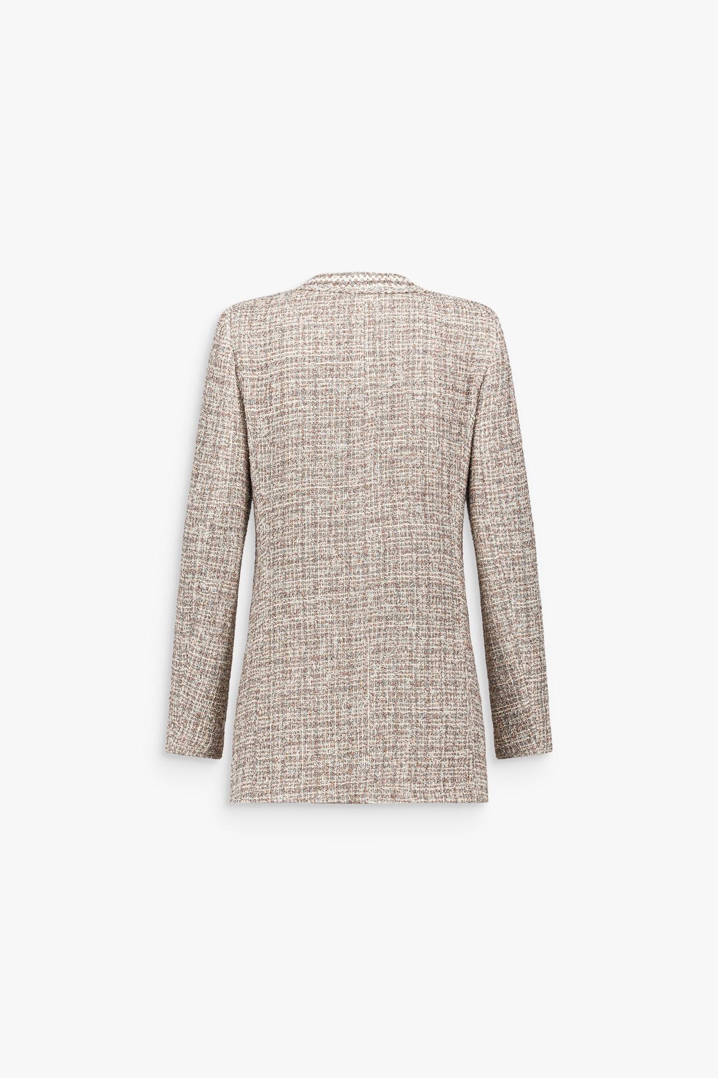 Veste longue multicolore en tweed