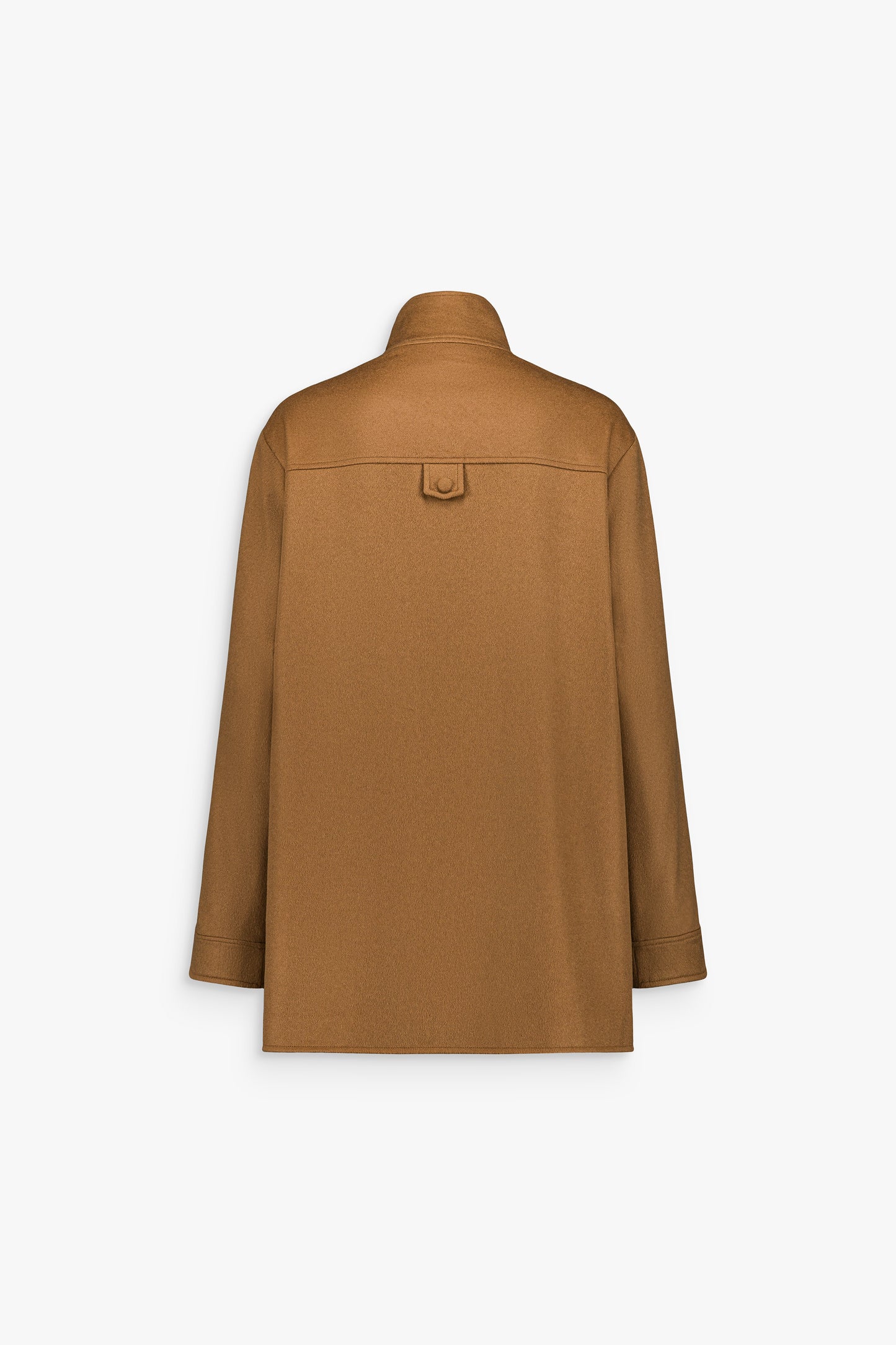 Manteau oversize camel en flanelle de cachemire