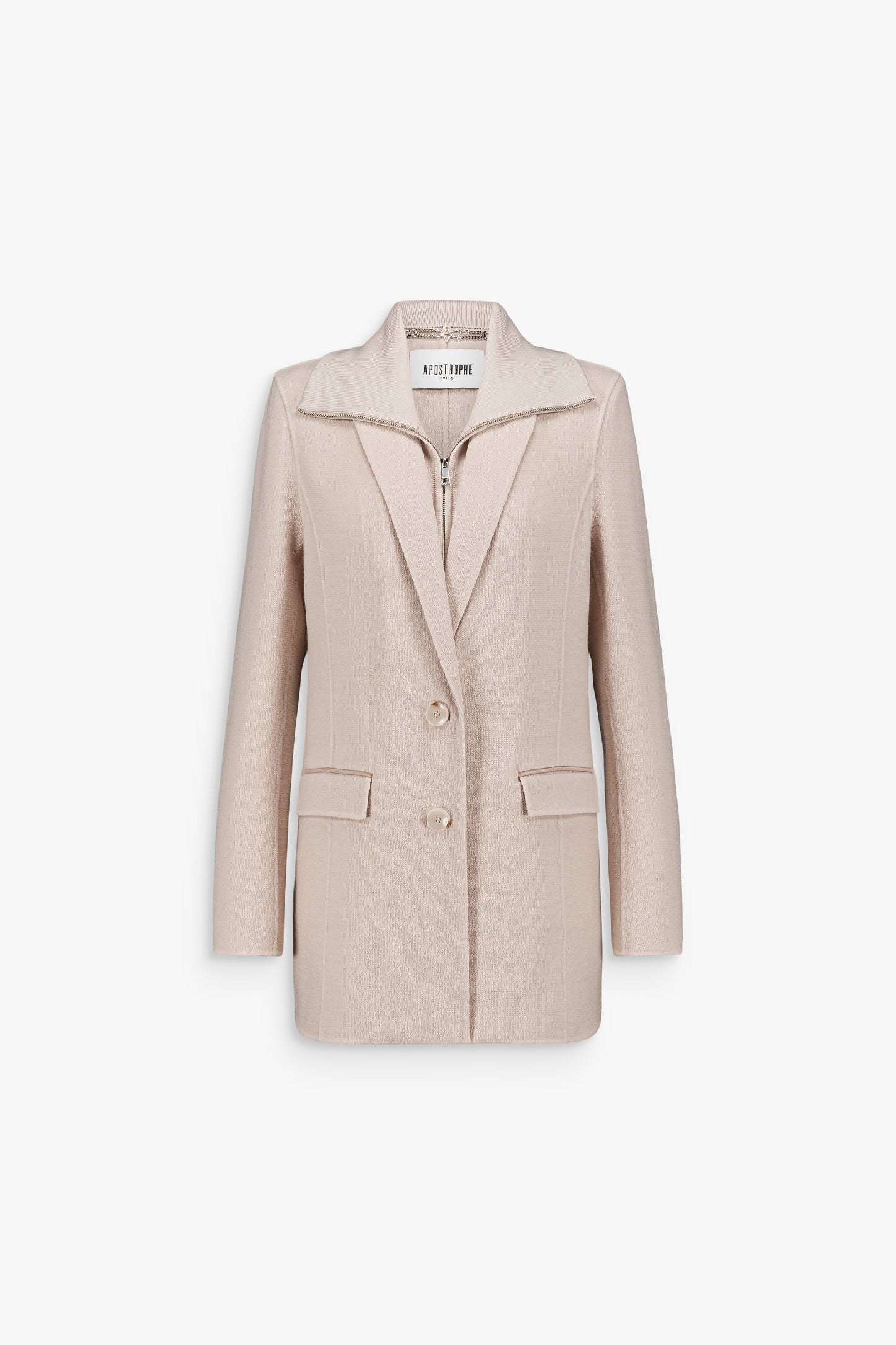 Veste tailleur beton double face à col zippé