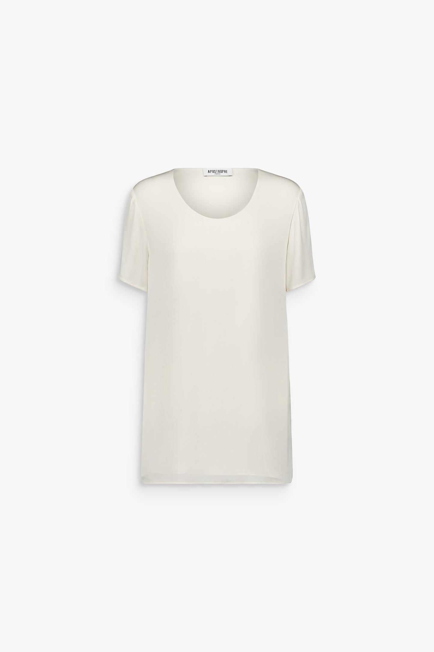 Blouse fluide jaune clair à encolure ronde