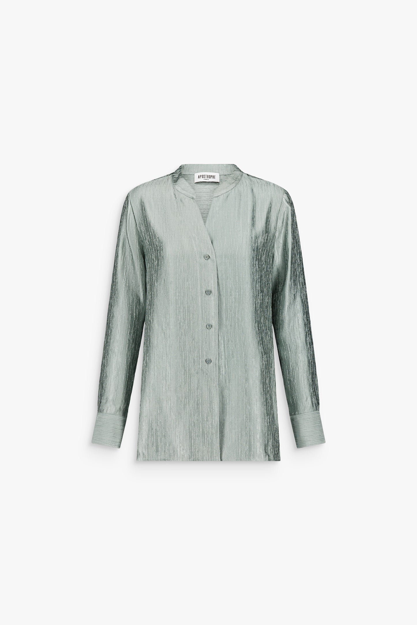 Tunique fluide sauge à col tunisien