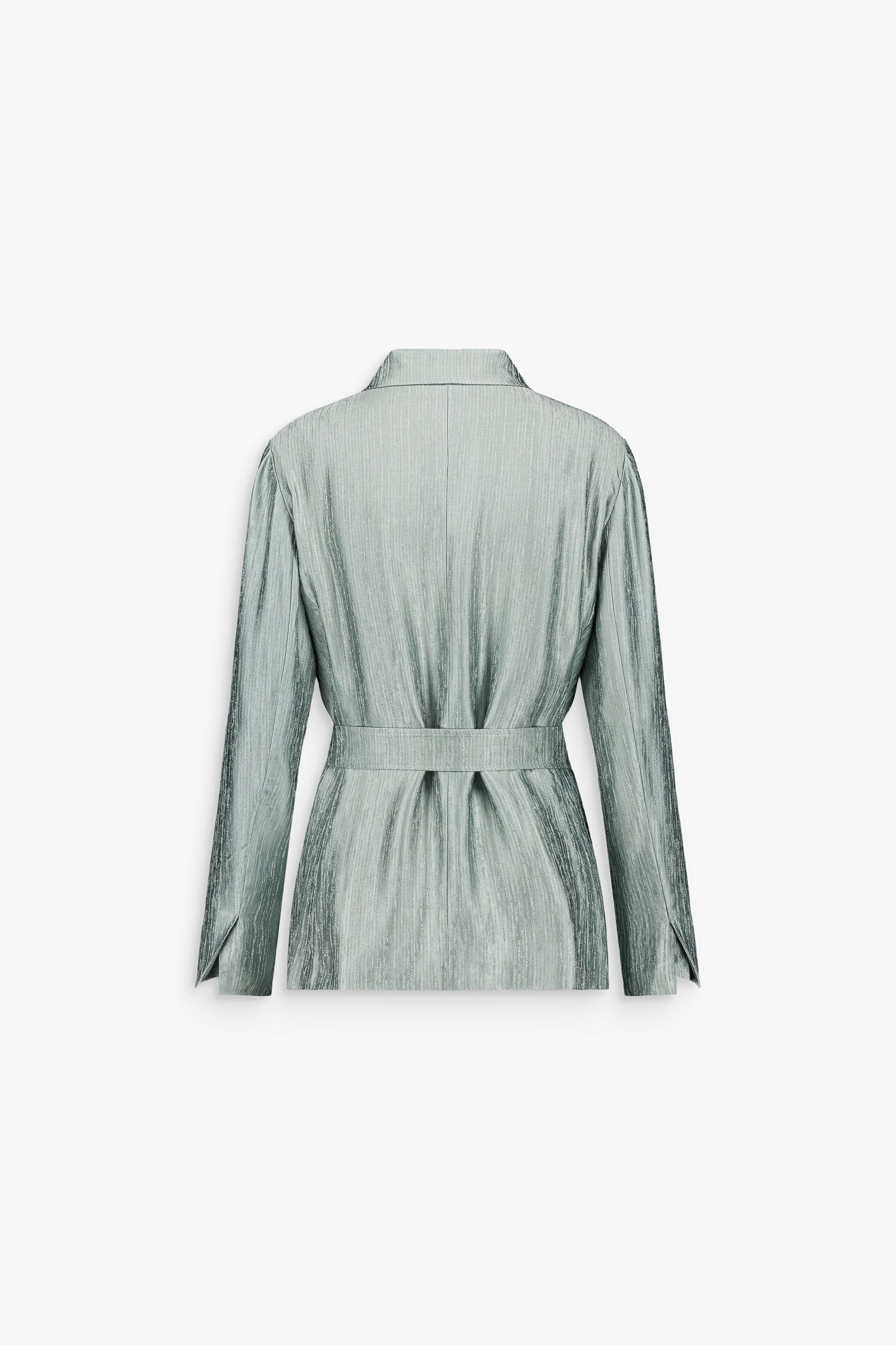 Veste-chemise droite sauge ceinturé