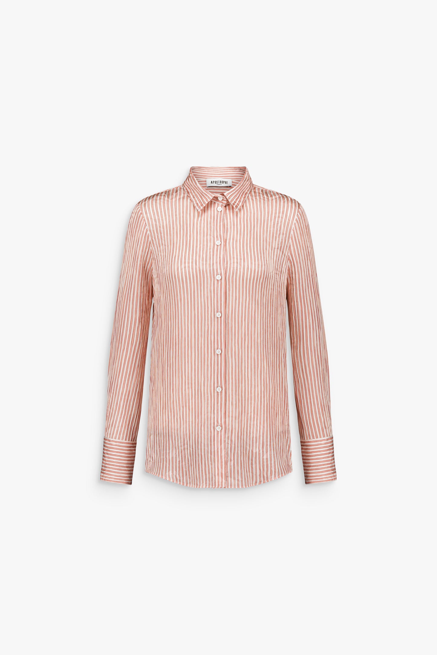 Chemise droite rose à rayures