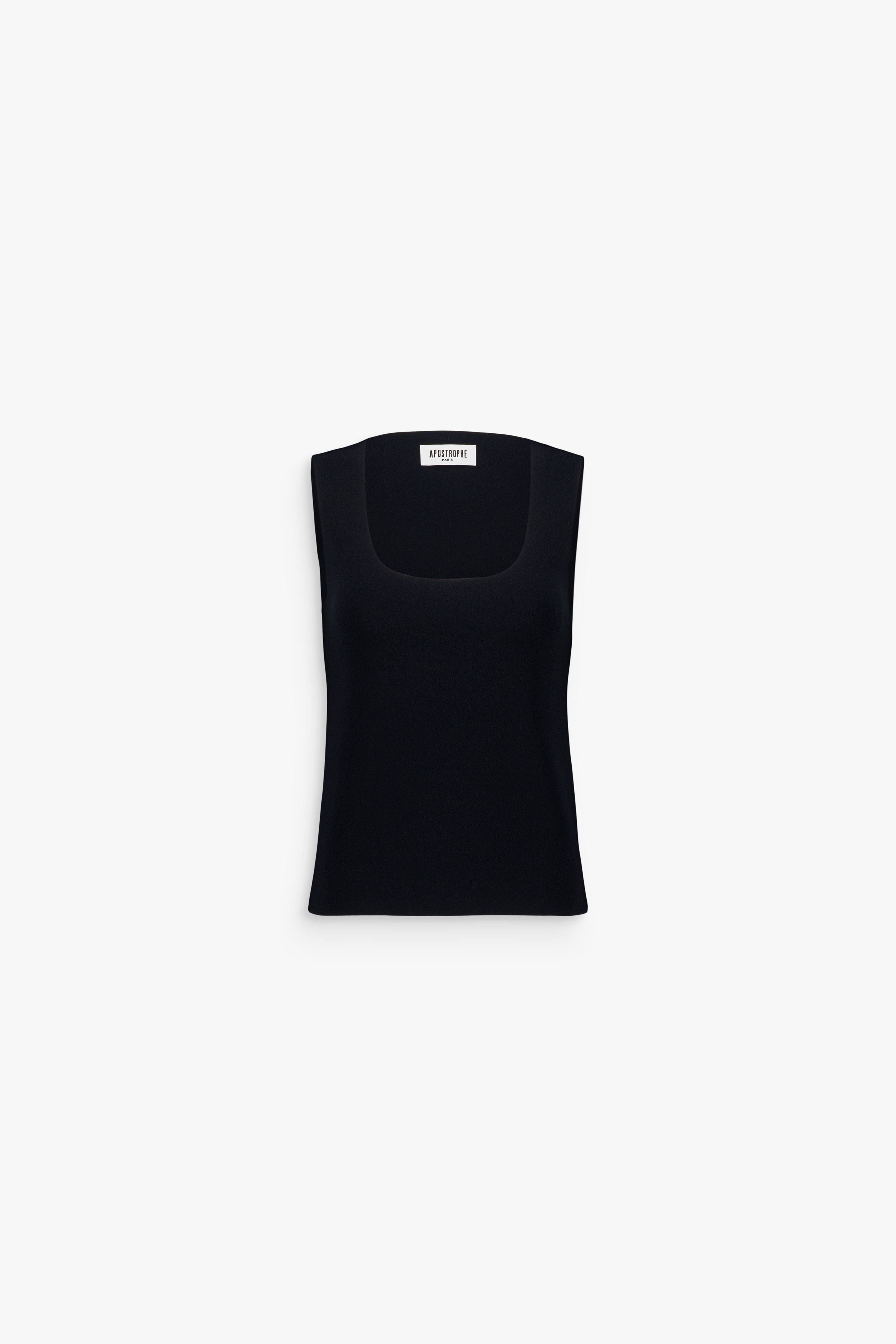 Débardeur marine, encolure carrée