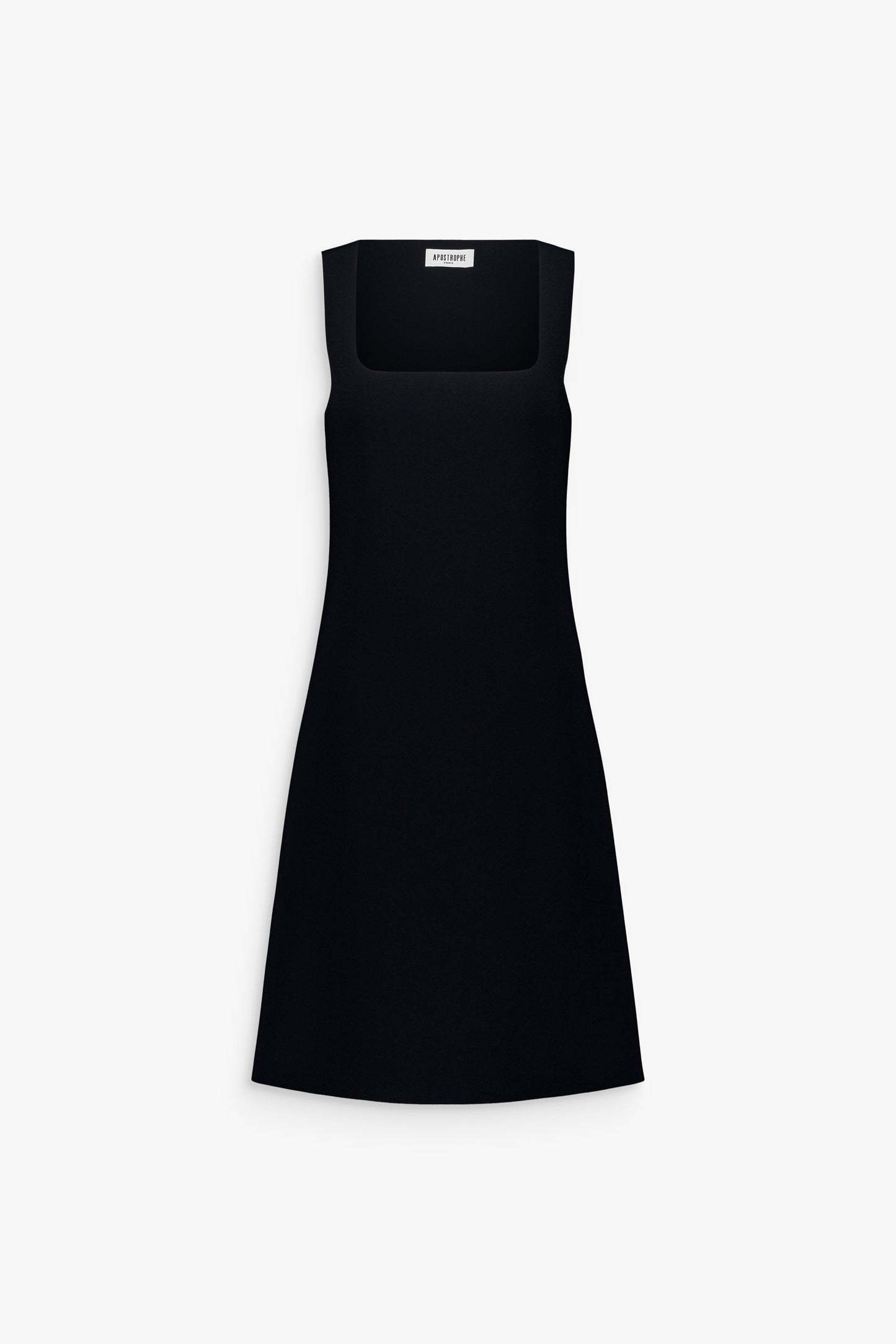 Robe ajsutée marine, encolure carrée