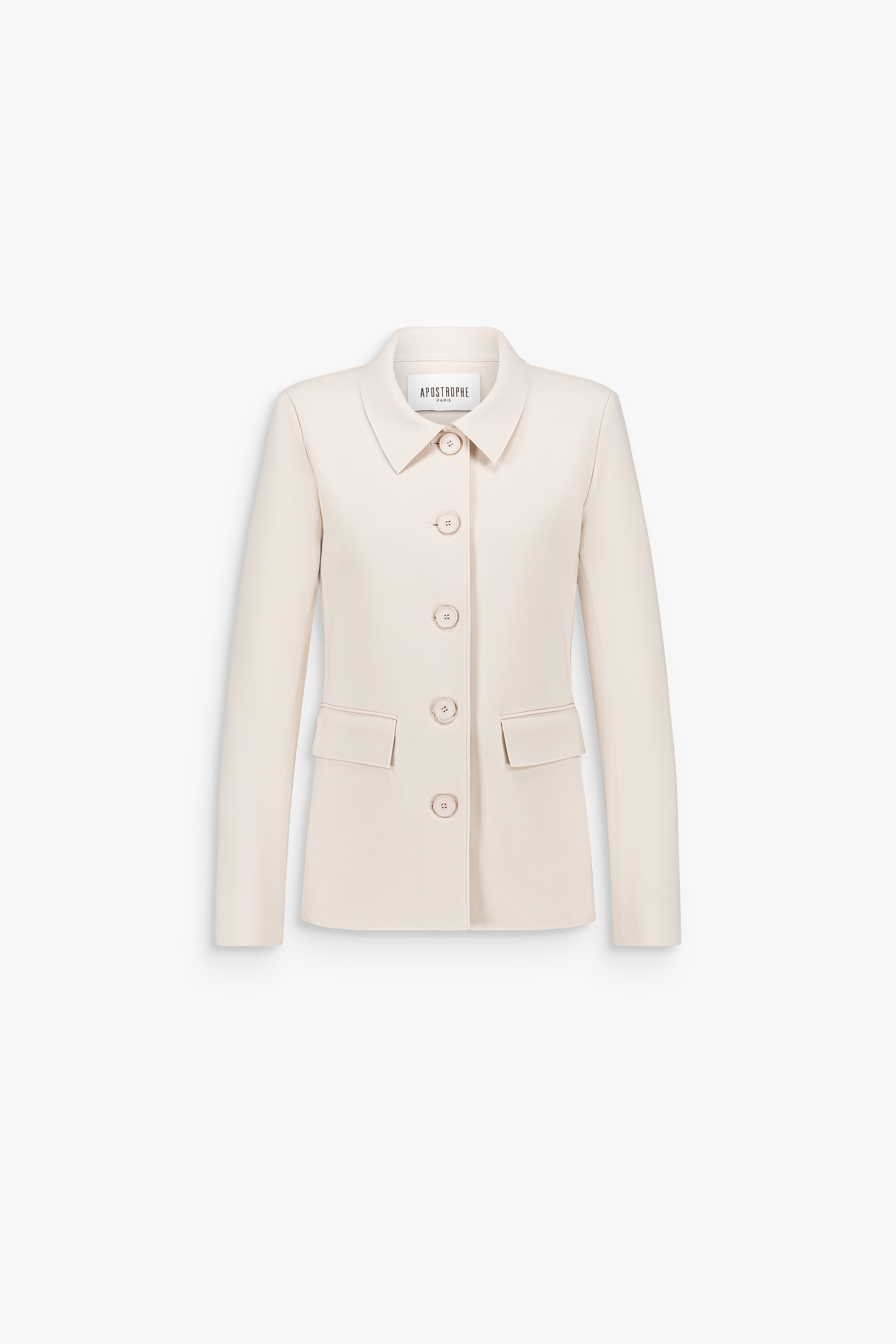 Veste-chemise à coupe droite avec poches plaquées, à l’allure sobre et structurée.