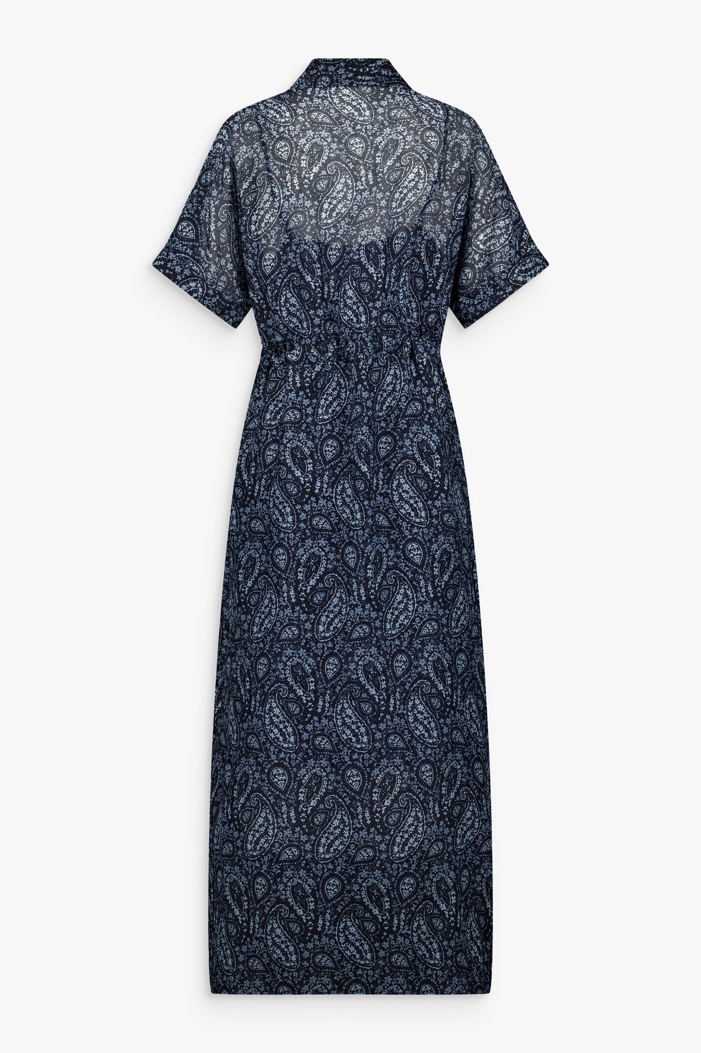 Robe chemise midi marine à imprimé