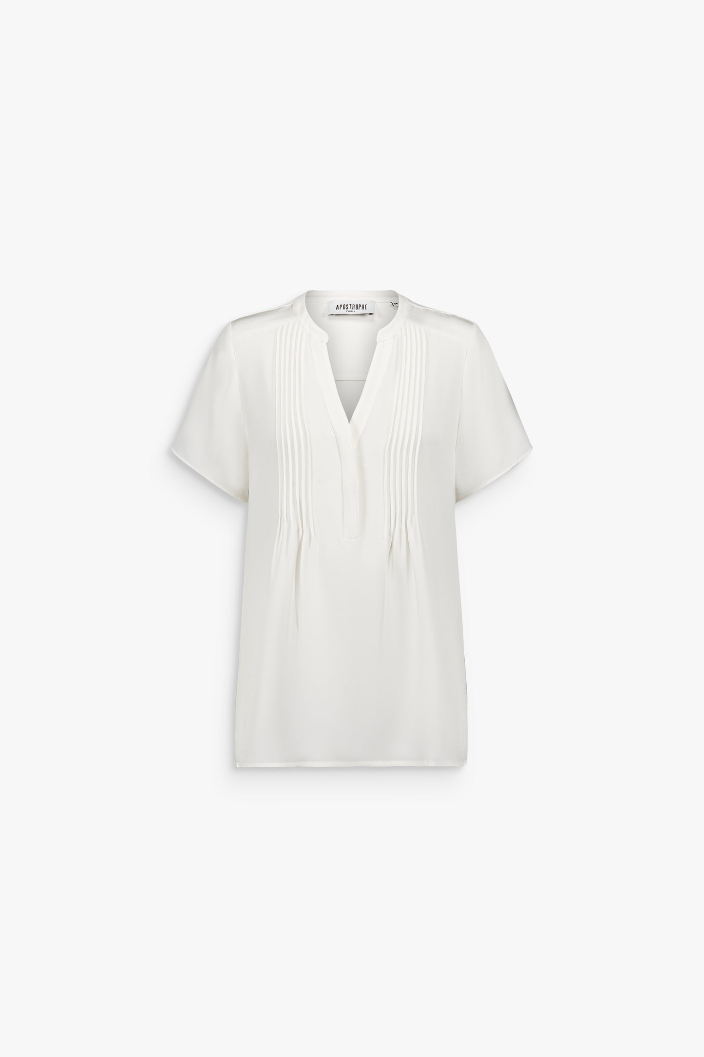 Blouse ample blanc cassé en soie à manches papillon