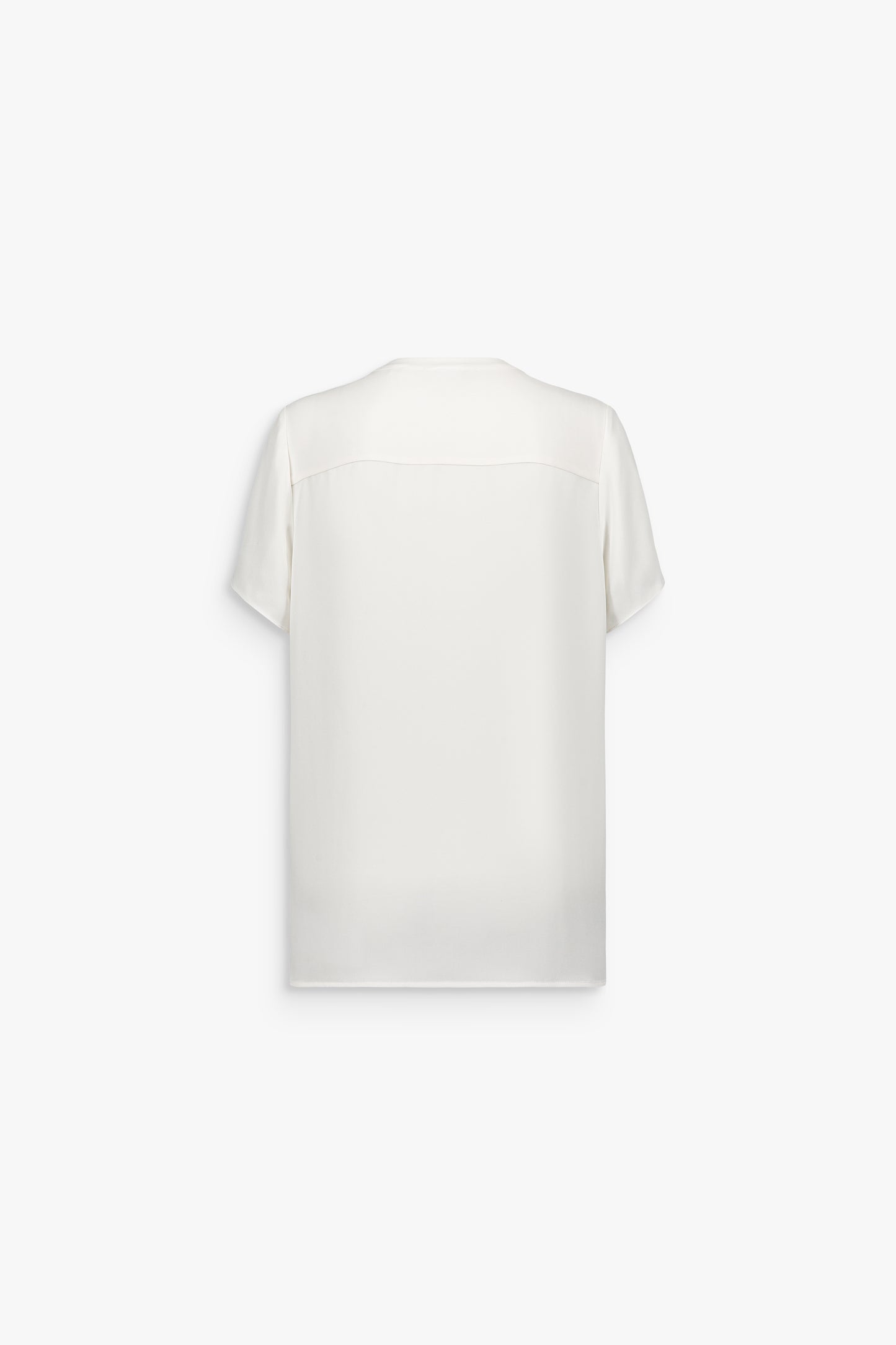 Blouse ample blanc cassé en soie à manches papillon