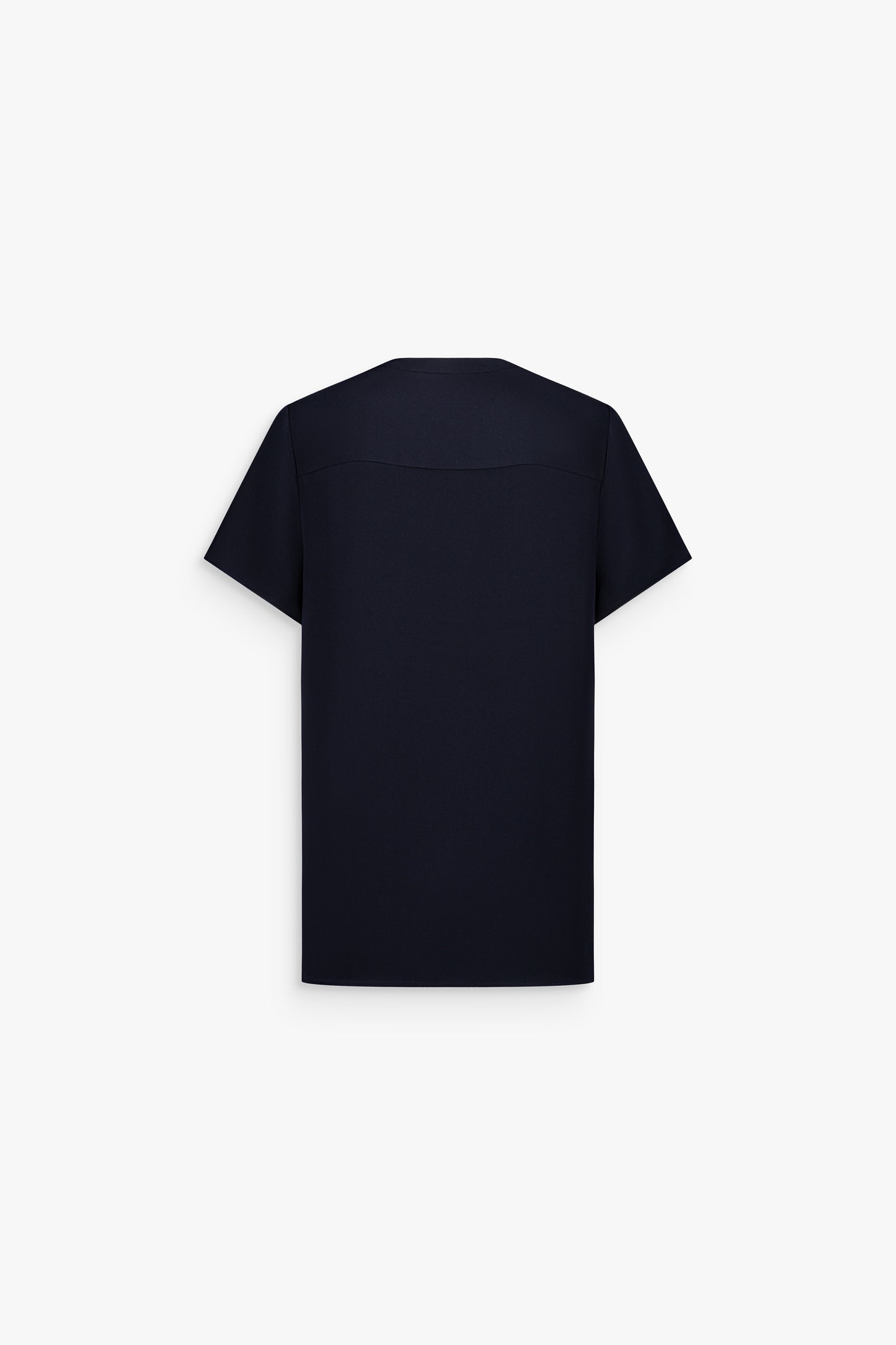 Blouse ample marine en soie à manches papillon