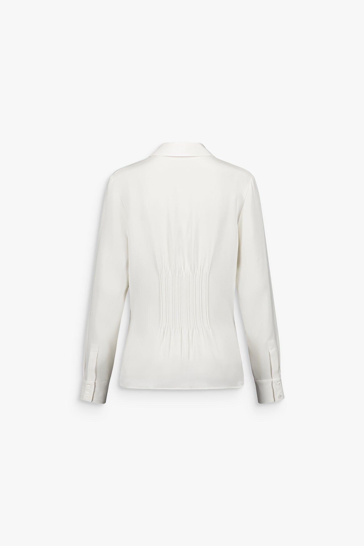 Chemise ajustée blanc cassé en soie