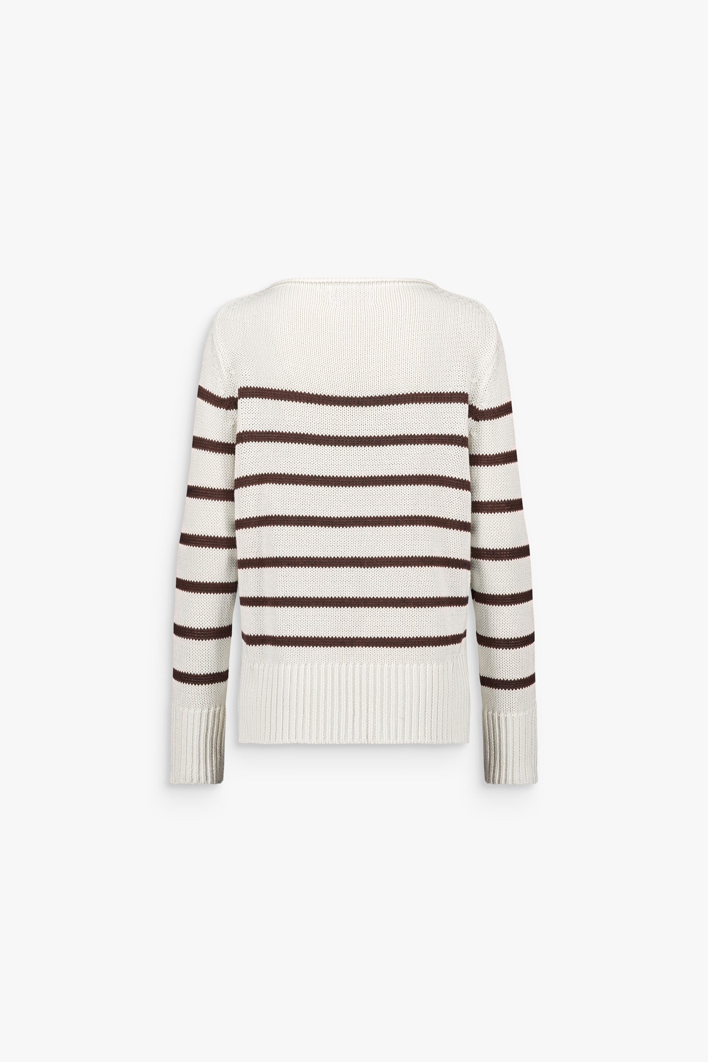 Pull fluide marron foncé rayé