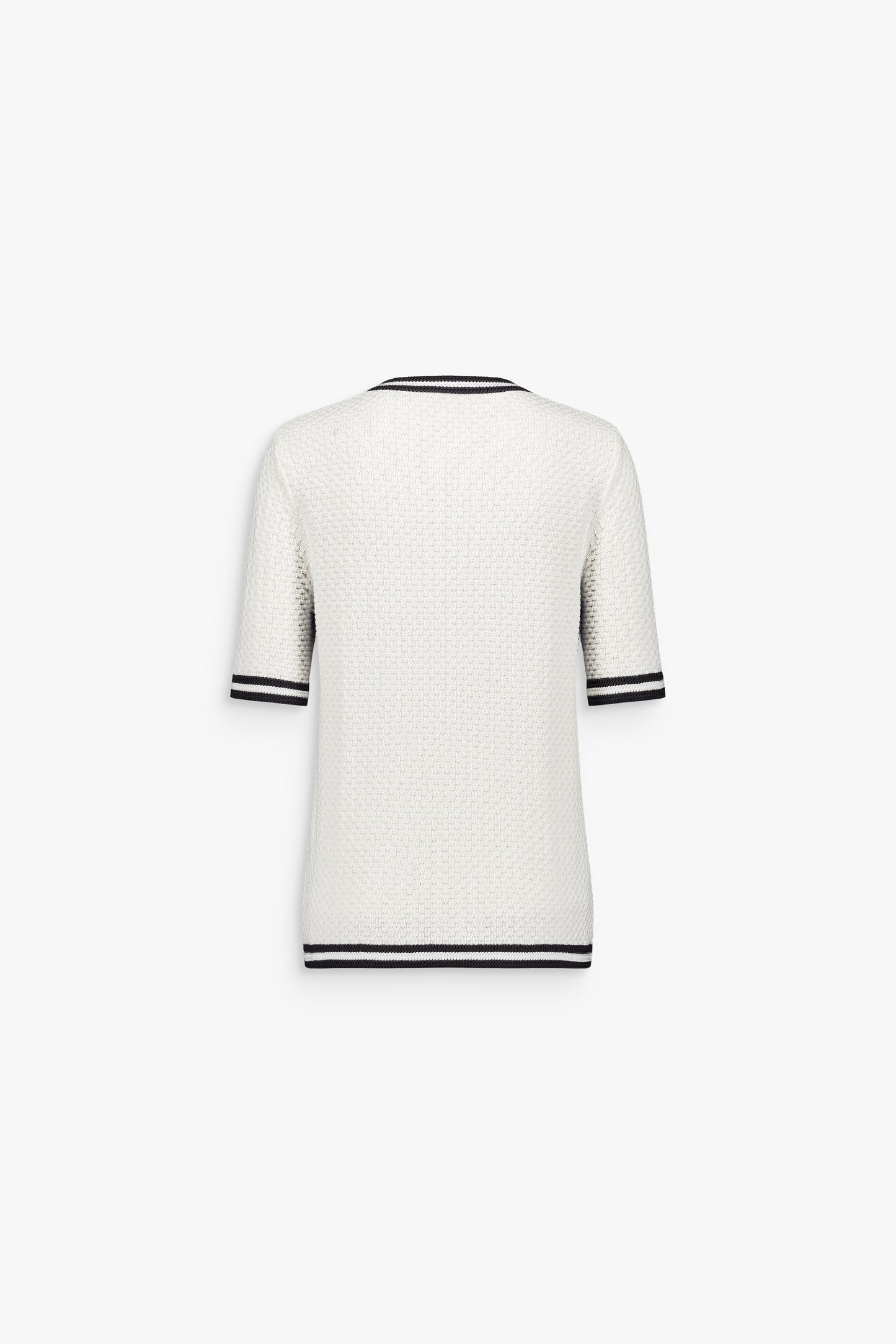 Top ajusté marine à col rond